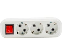 Розеточная колодка TDM ELECTRIC 3 гнезда c выключателем 16А белая SQ1806-0017