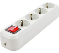 Розеточная колодка TDM ELECTRIC 4 гнезда c выключателем 16А белая SQ1806-0018
