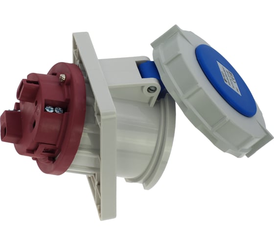 Встраиваемая наклонная розетка INPIN 63A/230V/1P+N+E/IP67, фланец 106x110 CA2180