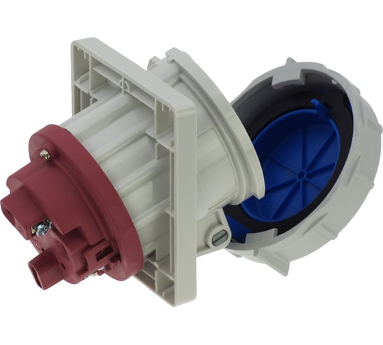 Встраиваемая наклонная розетка INPIN 63A/230V/1P+N+E/IP67, фланец 106x110 CA2180