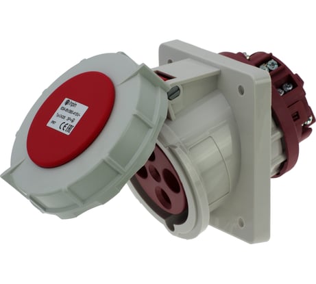 Встраиваемая наклонная розетка INPIN 63A/400V/3P+E/IP67, фланец 106x110 CA205