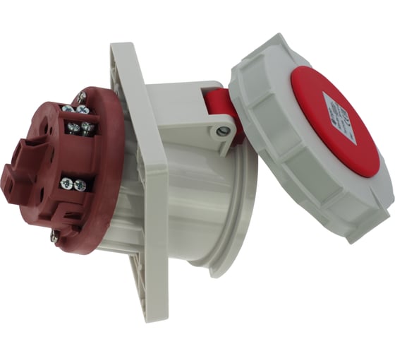 Встраиваемая наклонная розетка INPIN 63A/400V/3P+N+E/IP67, фланец 106x110 CA209