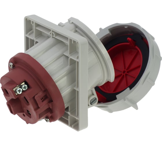 Встраиваемая наклонная розетка INPIN 63A/400V/3P+N+E/IP67, фланец 106x110 CA209