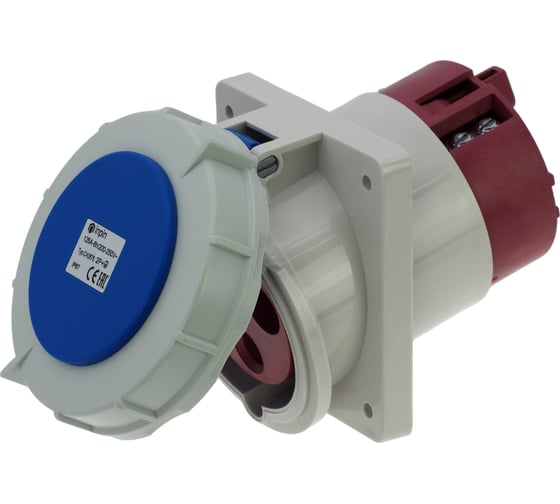 Встраиваемая наклонная розетка INPIN 125A/230V/1P+N+E/IP67, фланец 110x114 CA3575 1