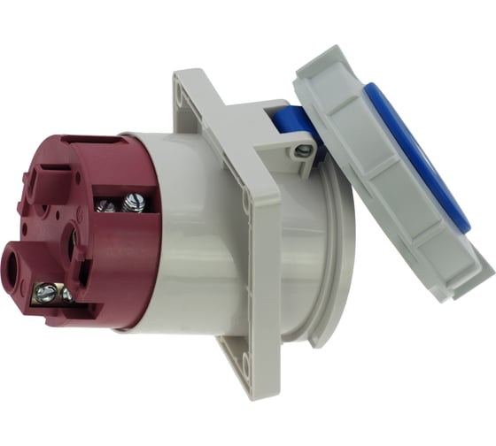 Встраиваемая наклонная розетка INPIN 125A/230V/1P+N+E/IP67, фланец 110x114 CA3575
