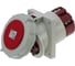 Встраиваемая наклонная розетка INPIN 125A/400V/3P+N+E/IP67, фланец 110x114 CA216 1