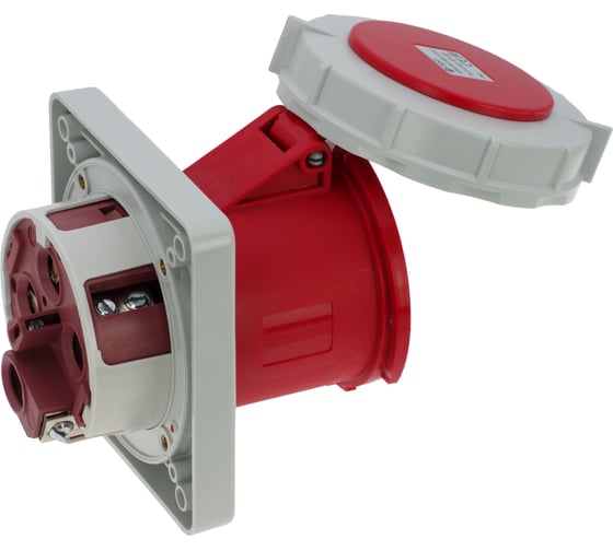 Встраиваемая наклонная розетка INPIN 16A/230V/1P+N+E/IP67, фланец 64x74 CA1475