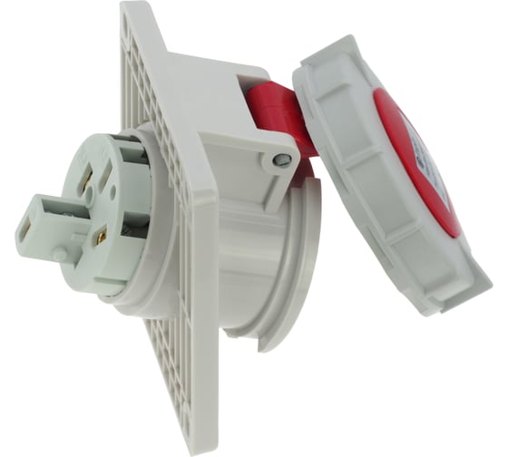 Встраиваемая наклонная розетка INPIN 16A/400V/3P+E/IP67, фланец 92x100 CA1479