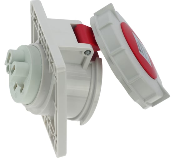Встраиваемая наклонная розетка INPIN 16A/400V/3P+N+E/IP67, фланец 92x100 CA1485