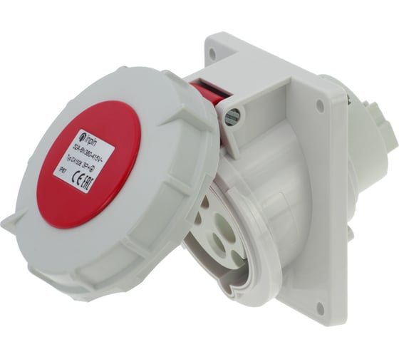 Встраиваемая наклонная розетка INPIN 32A/400V/3P+E/IP67, фланец 92x100 CA1506 1