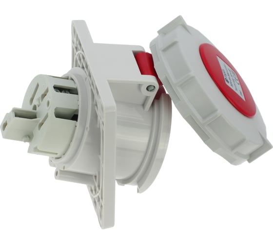 Встраиваемая наклонная розетка INPIN 32A/400V/3P+E/IP67, фланец 92x100 CA1506