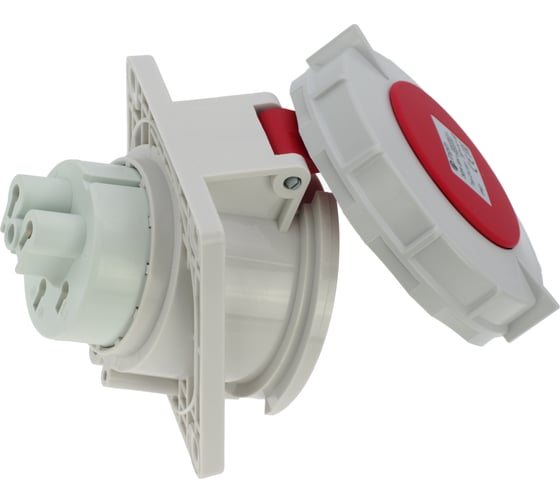 Встраиваемая наклонная розетка INPIN 32A/400V/3P+N+E/IP67, фланец 92x100 CA1551