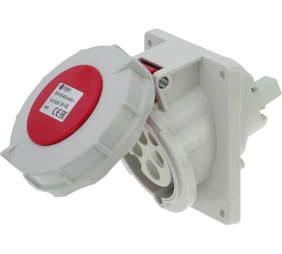 Встраиваемая наклонная контейнерная розетка INPIN 32A/400V/3P+E/IP67/3h, никель. конт CA2223 1