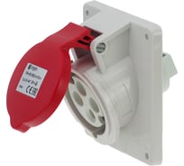 Встраиваемая наклонная розетка INPIN 16A/400V/3P+E/IP44, фланец 92x100 CA1467