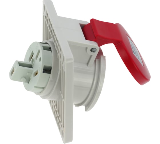 Встраиваемая наклонная розетка INPIN 16A/400V/3P+E/IP44, фланец 92x100 CA1467