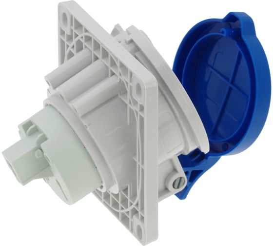 Встраиваемая наклонная розетка INPIN 32A/230V/1P+N+E/IP44, фланец 92x100 CA1492