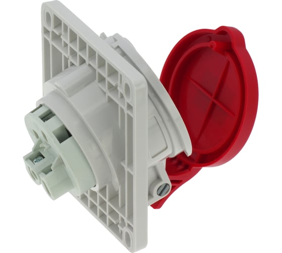 Встраиваемая наклонная розетка INPIN 16A/400V/3P+N+E/IP44, фланец 92x100 CA1473