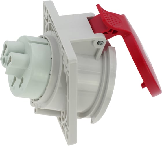 Встраиваемая наклонная розетка INPIN 32A/400V/3P+N+E/IP44, фланец 92x100 CA1500