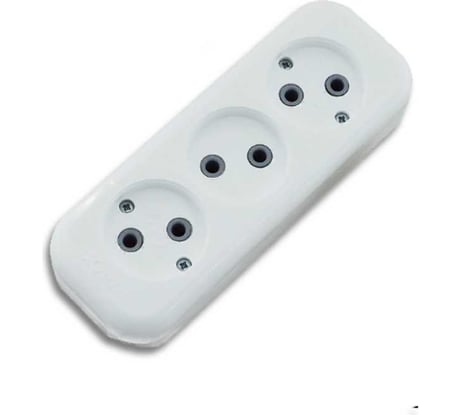 Колодка для удлинителя V.I.-TOK 3-о без заземления полистирол /100/ 30000
