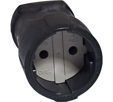 Штепсельное гнездо б/з, черное, ПВХ-облив 10А 250В UNIVersal ОА0150