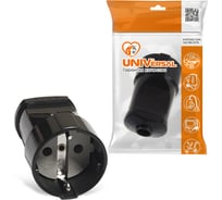 Штепсельное гнездо с/з, черное 16А 250В UNIVersal А1020