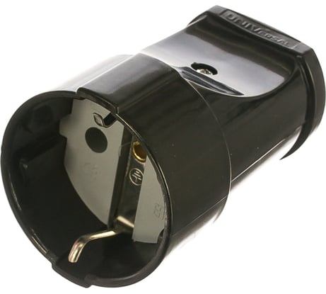 Штепсельное гнездо с/з, черное 16А 250В UNIVersal А1020
