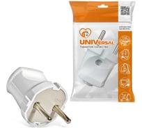 Вилка UNIVersal б/з белая 6А 250В A113 А113