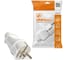 Прямая вилка с/з, белая 16А 250В UNIVersal А101 2