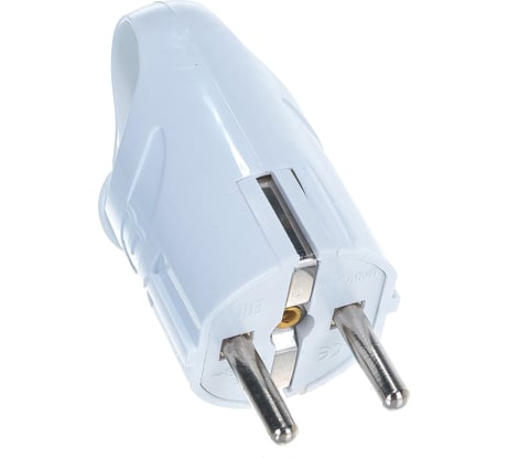 Угловая вилка с ушком, с/з, белая 16А 250В UNIVersal А112