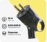 Угловая вилка с ушком, с/з, черная 16А 250В UNIVersal А0112 1
