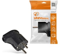 Угловая вилка с/з, черная 16А 250В UNIVersal А0105