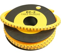 Маркер для кабеля Cabeus д.7.4мм, цифра 6 EC-2-6