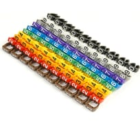 Защелкивающиеся маркеры (клипсы) на кабель Cabeus D 6-7мм, "0"-"9", 10 цветов (100 шт.) MR-67