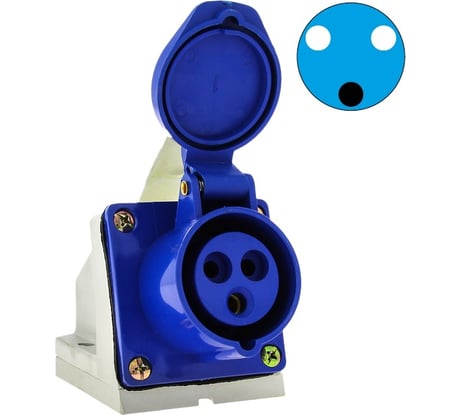 Розетка ОП 16A 2P+E 220B 113 IP44 DEKraft 26028DEK 161219