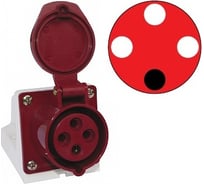 Розетка РС-102, 32 A, 3 P+E, 380 B, IP44 Dekraft 26032DEK