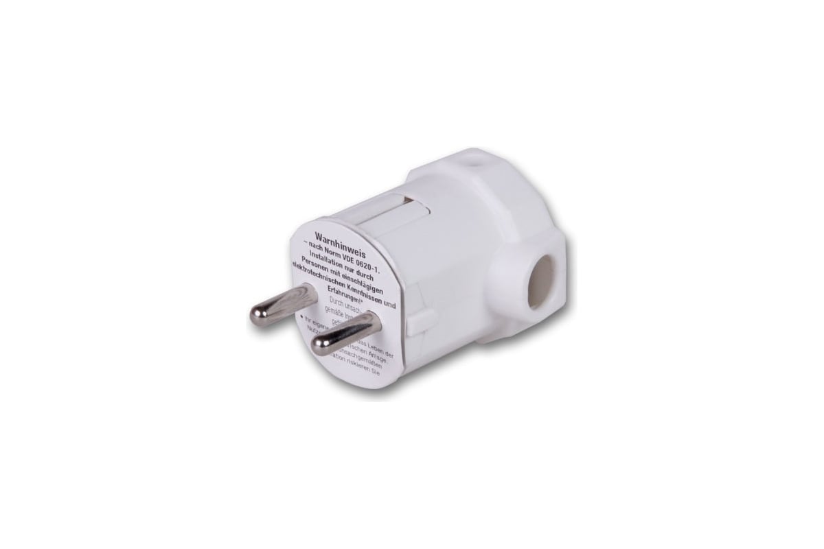 Угловой штекер с/з 16А, 250В, ПВХ, белый REV 12050 6 - выгодная цена ...