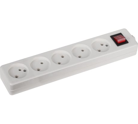 Колодка без зазeмления, с выключателем, 5 гнезд ЭРА K-5s Б0003481