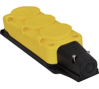 Тройная колодка с заглушками TP Electric каучук, желтая 2P+E, 1х16A, 220-240V 3101-308-0700