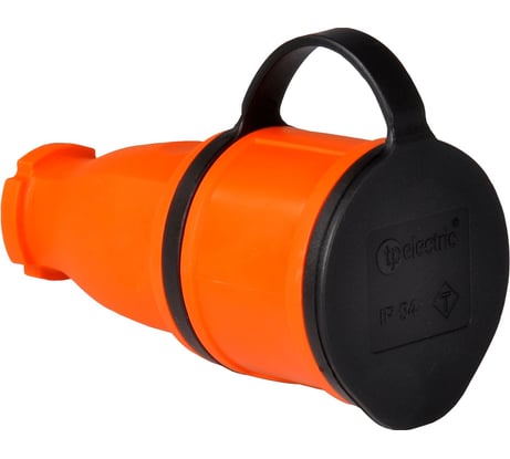 Переносная розетка TP Electric каучук, оранжевая 2P+E, 1х16A, 220-240V, IP54 3101-304-2300