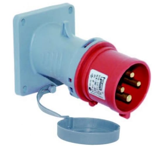 Станковая угловая вилка 3Р+Е, 16A, 380-415V, IP44 T-Plast 31.22.318.1600 1