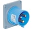 Станковая прямая вилка 2Р+Е 32A, 220-240V, IP44 T-Plast 31.24.319.0900 1