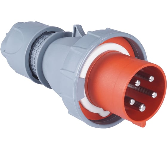 Вилка кабельная переносная TP Electric 63A/400В/3P+N+E+P/IP67 (красный) 3134-301-1600 1