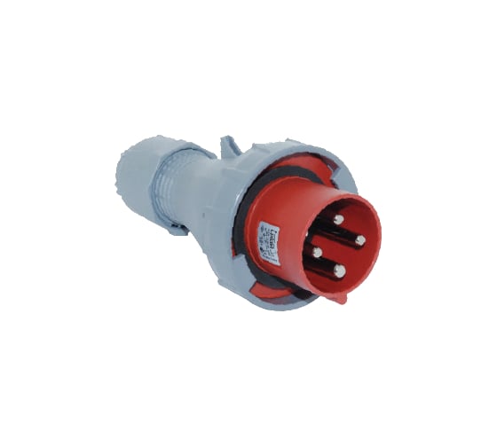 Переносная вилка 3P+E +Pilot 125A, 380-415V, IP67 T-Plast 31.37.301.1600 1