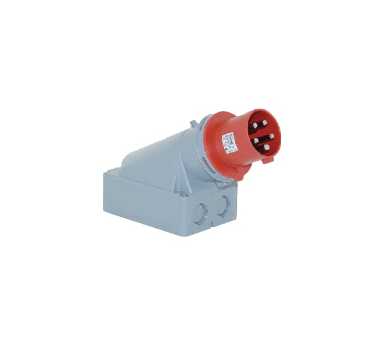 Настенная вилка 3P+N+E+Pilot, 5х63А, 380-415V, IP44 T-Plast 31.33.312.1600