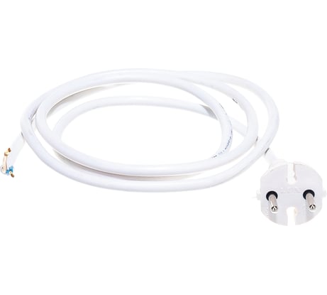 Сетевой шнур с вилкой V2 ПВС 2x0.75, 1.5м без з/к, белый LUX 4606400615781