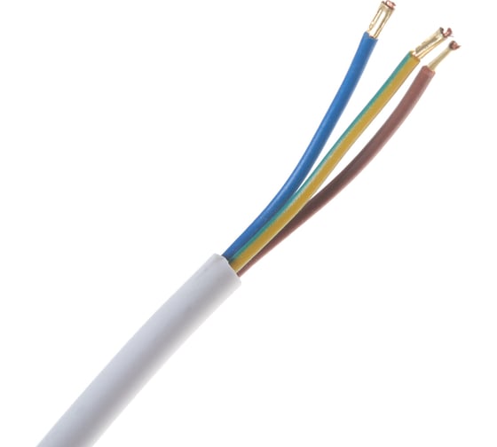 Сетевой шнур с вилкой V3 ПВС 3x0.75, 1.5м с з/к, белый LUX 4606400615804