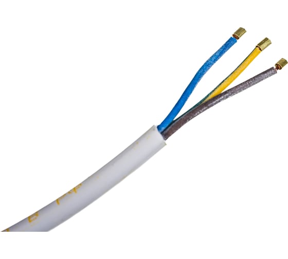 Сетевой шнур с вилкой V3 ПВС 3x0.75, 1.5м с з/к, белый LUX 4606400615804