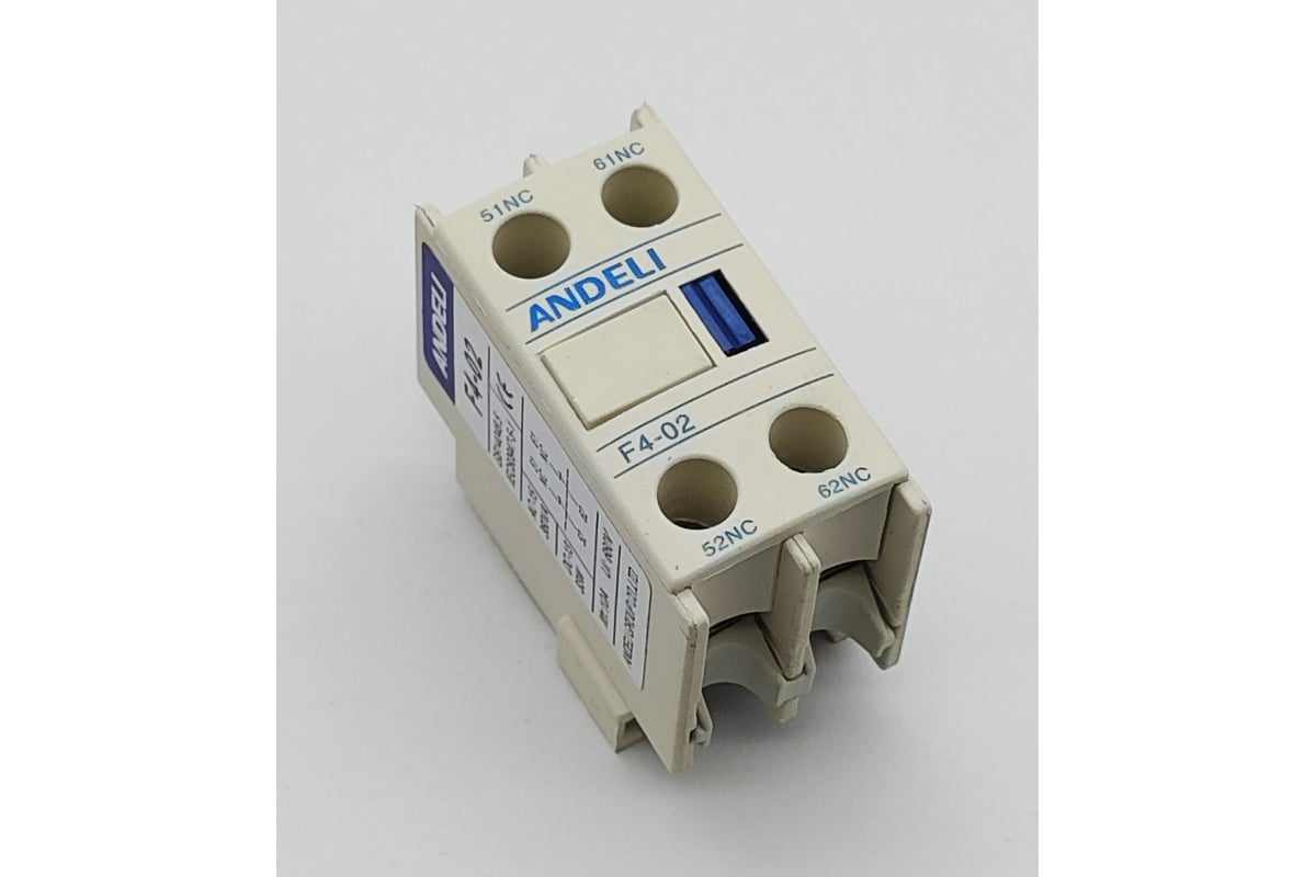 Приставка ANDELI дополнительные контакты F4-02 2нз к контактору CJX2 ...