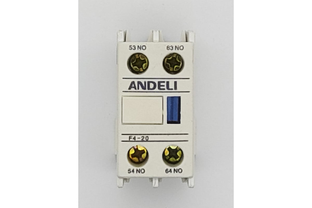 Приставка andeli дополнительные контакты f4-20 1но+1нз к контактору cjx2 adl08-160