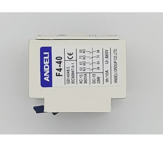 Приставка ANDELI дополнительные контакты F4-40 1но+1нз к контактору CJX2 ADL08-163